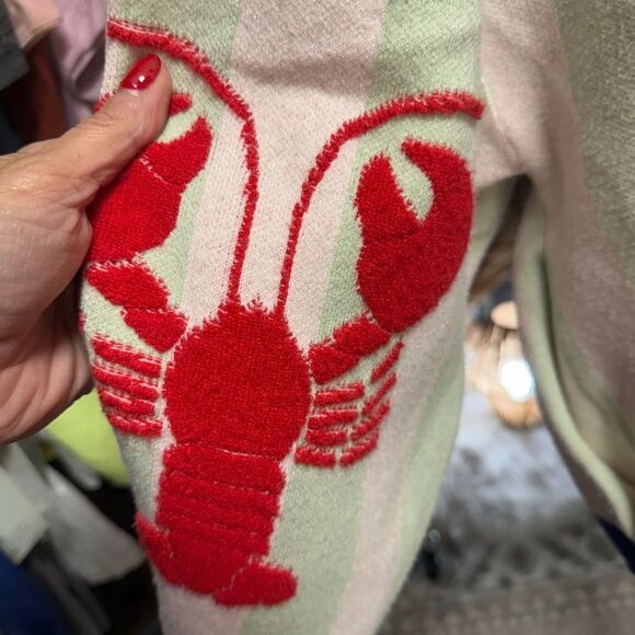 Anthropologie Bel Kazan Striped Lobster Open Front Cardigan NWOT - Picture 9 of 10